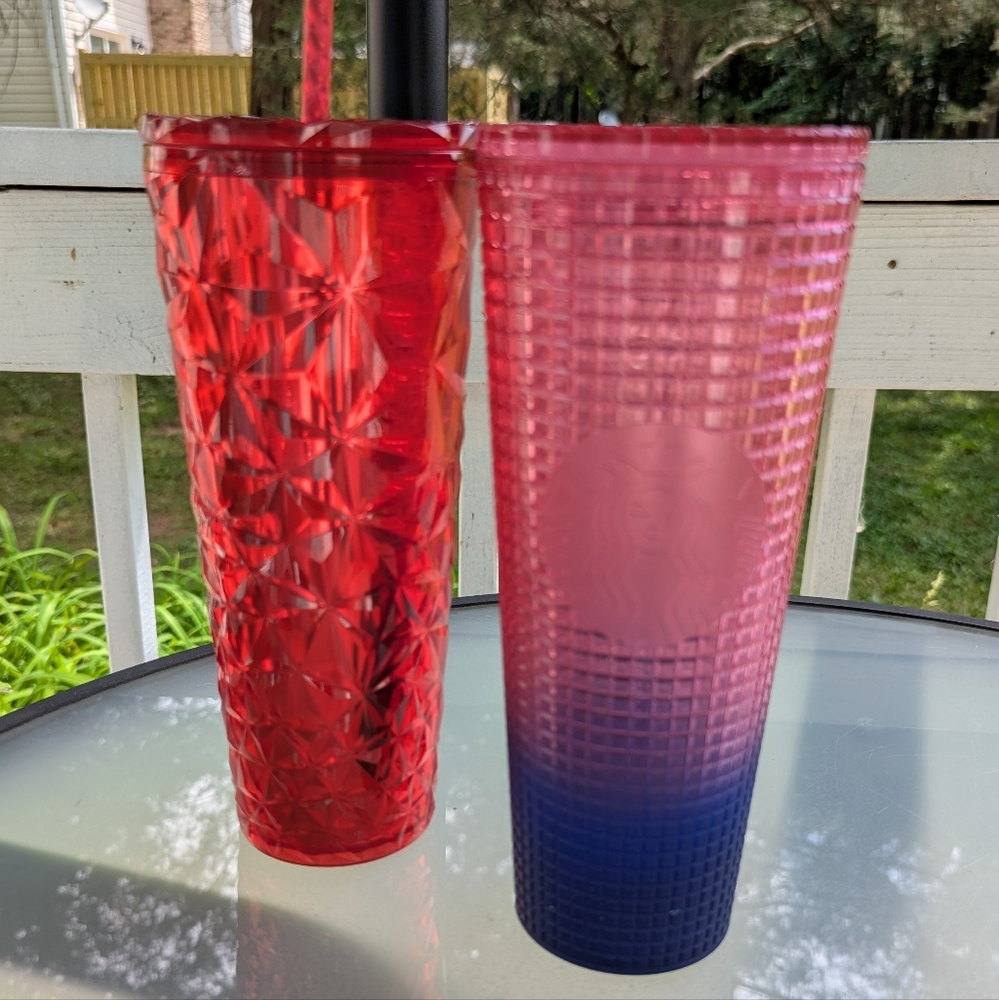 Two Starbucks Venti Tumbler Cold Cups